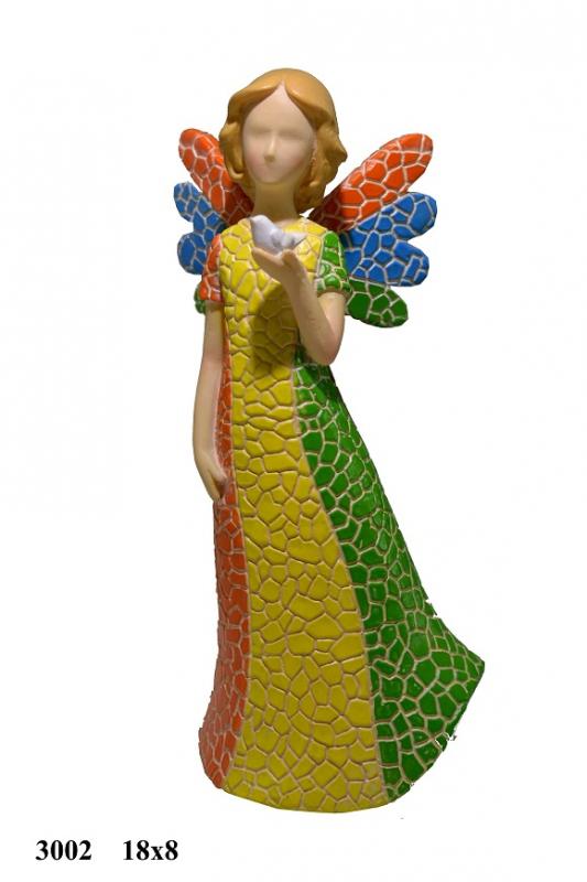 Figura de resina ángel diseño craquelado de Gaudí