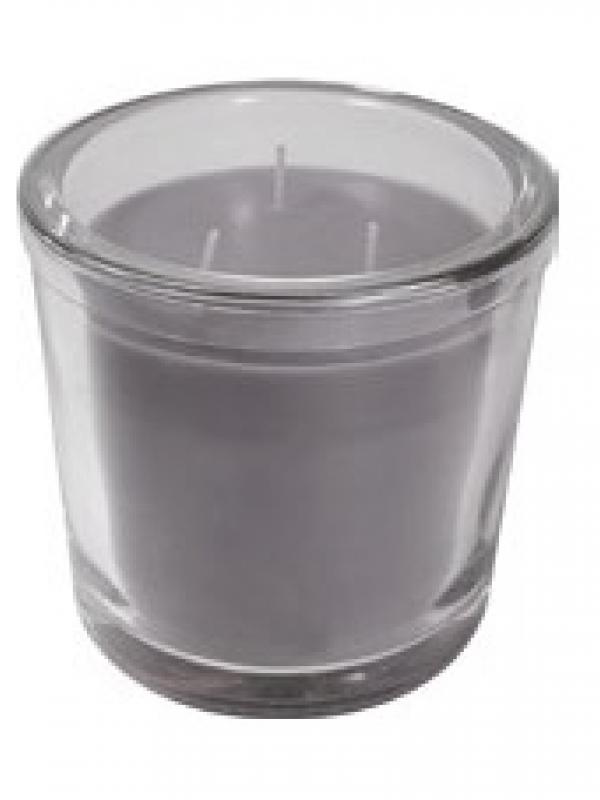 Liquidaciones de stocks de Lote de vela decoración en vaso de cristal grande con cera de color y 3 mechas. al por mayor