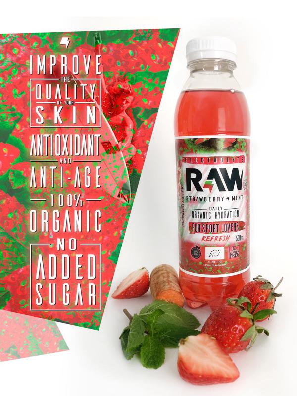 Liquidación bebida isotónica RAW Super Drink fresa-menta