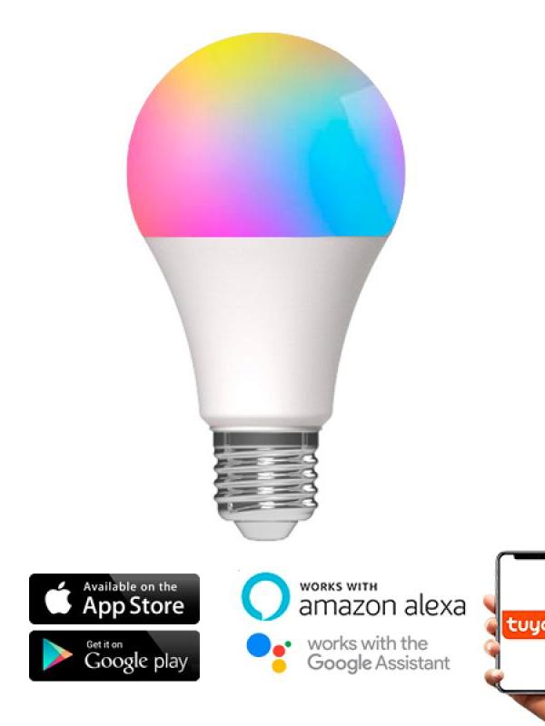 Bombilla LED Inteligente Smart E27 A60 Dimable CCT+RGB 10W WiFi Compatible con Alexa y Google Home desde 4.70€
