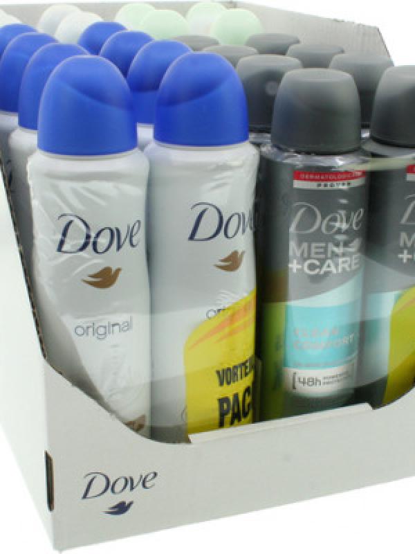 Liquidaciones de stocks de Desodorante corporal en spray Dove original 150ml 250ml a la venta al por mayor