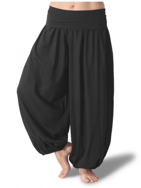 Pantalones Bombachos Lisos en color negro
