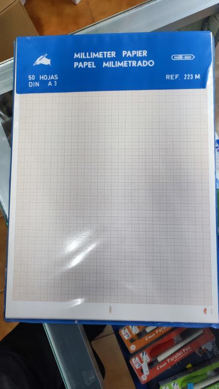 Paquetes 50 Hojas papel Milimetrado A3