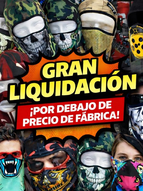 LIQUIDACION TIENDA CERRADA LOTES DE PASAMONTAÑAS, MASCARILLAS, BRAGAS, ETC